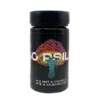 A sleek black bottle of Psilo microdose capsules, with a few capsules visible, emphasizing their convenient and discreet form.